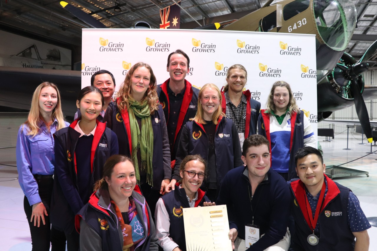 The winning University of Sydney team at the 2018 Australian Universities Crop Competition in Temora.