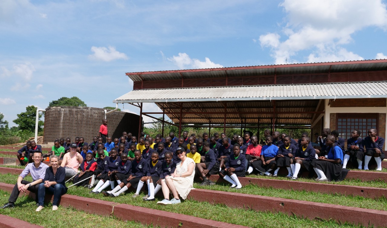 Eddie and Annabelle with the students