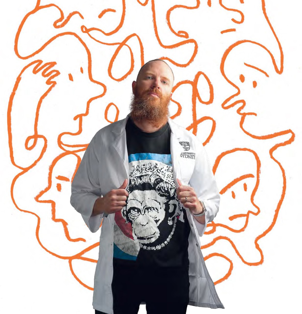 Professor Greg Neely wearing a lab coat.