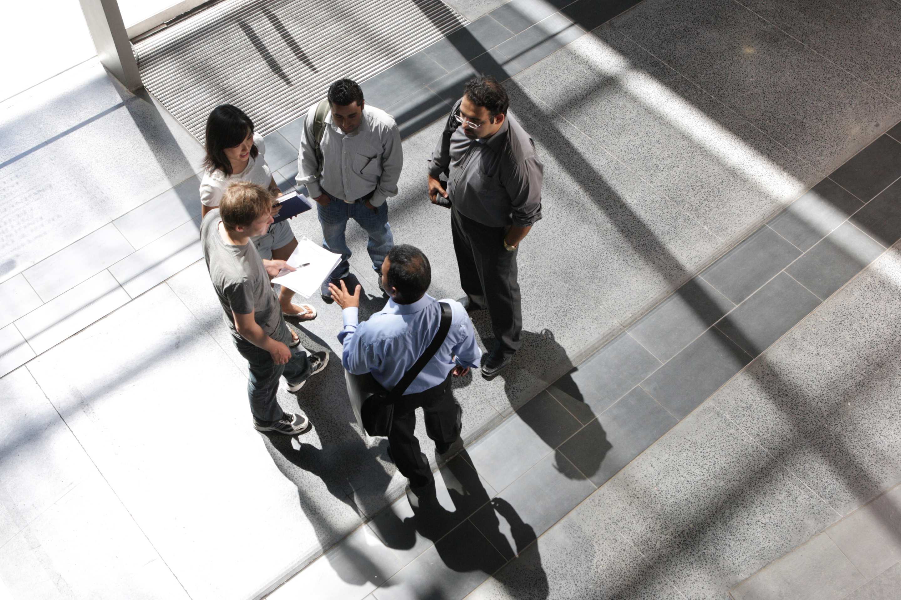 Photo of a group of students in discussion.