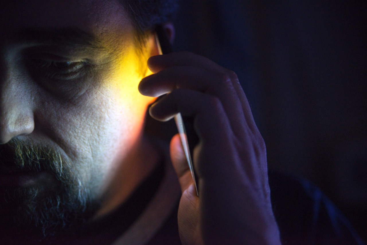 Man talking on a mobile phone. 