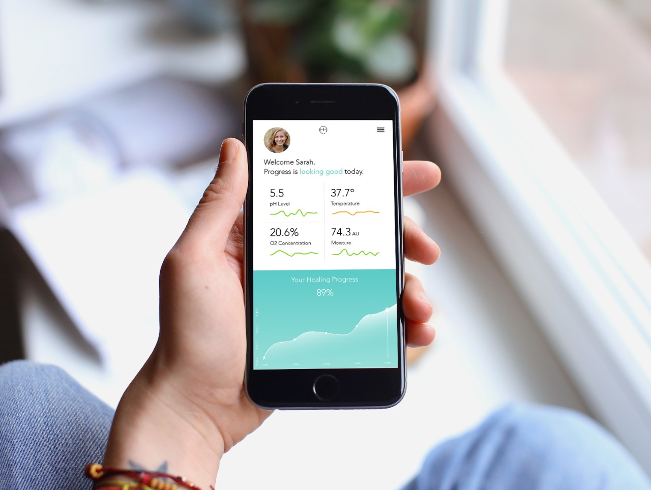 Smartphone showing patient feedback 