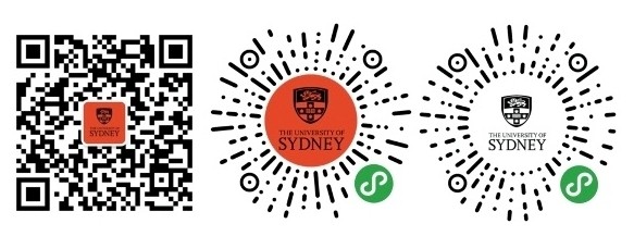 The QR codes of centre in china, student experience, and alumni wechat accounts