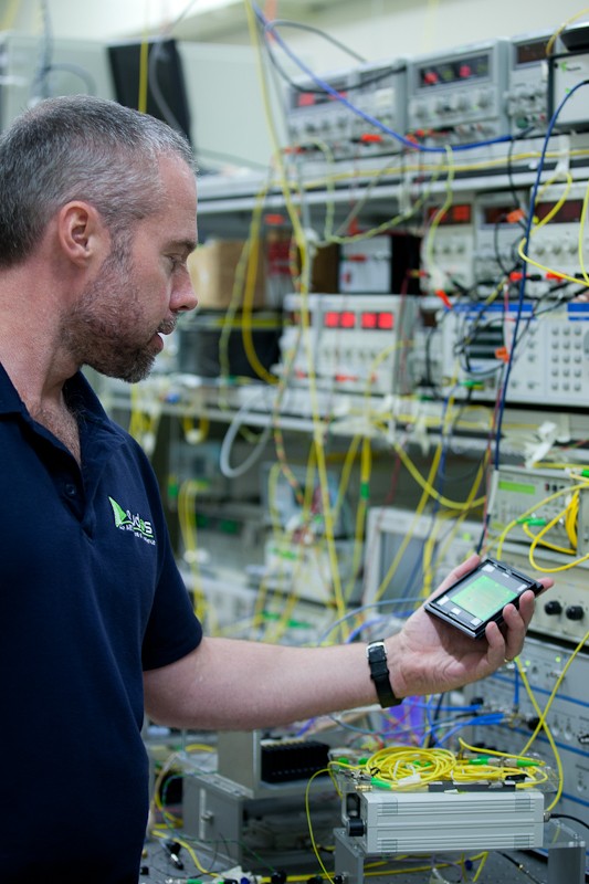 Professor Ben Eggleton in his lab