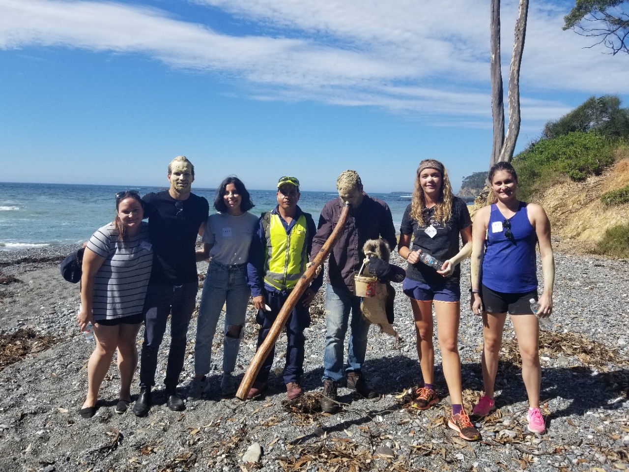 Students on a beach