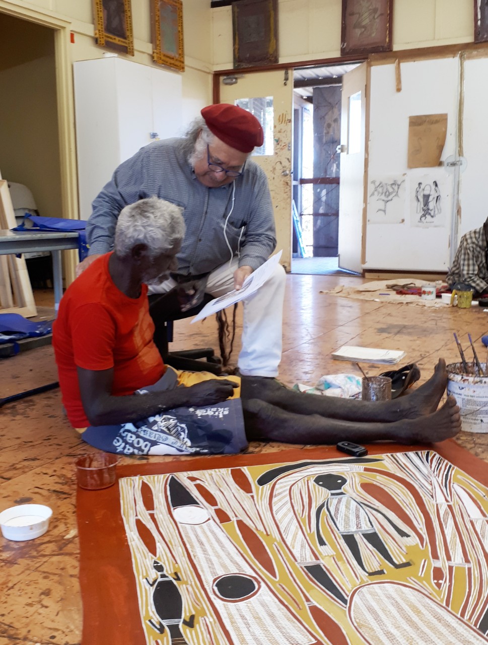 Djon Mundine and Philip Gudthaykudthay discuss Philip's artwork