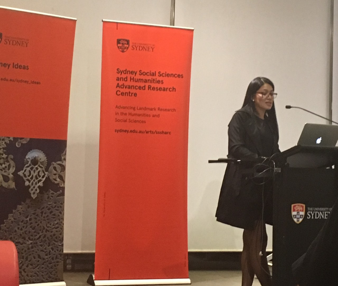 Shirley Dita presenting at the Sydney Ideas event.