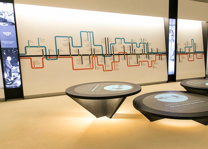 Poster gallery and multimedia installation at a museum