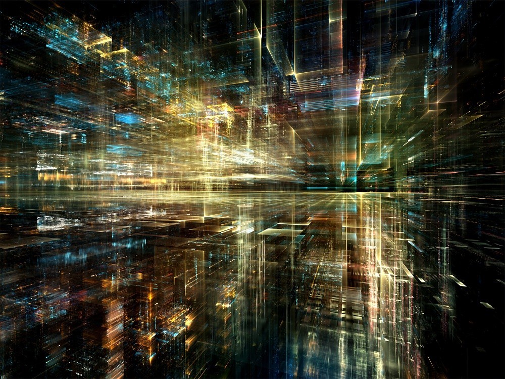 Yellow digital lines