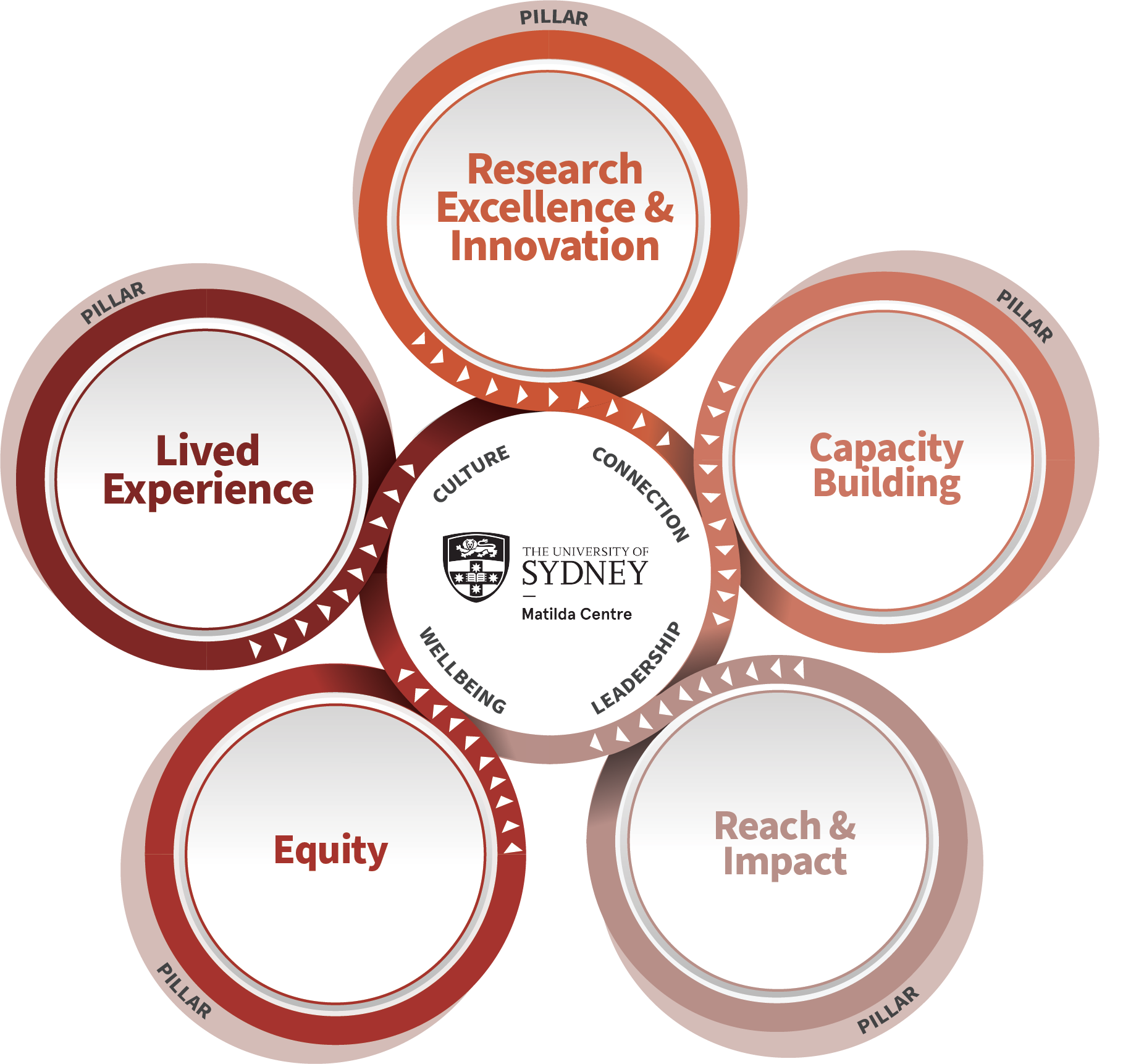 Visual representation of the Matilda Centre's strategy at a glance.
