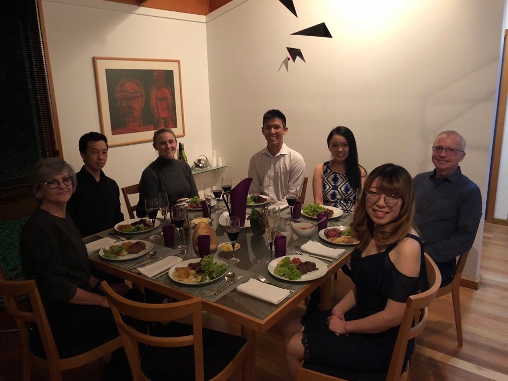 Dr Gray and the dentistry students at the welcome dinner