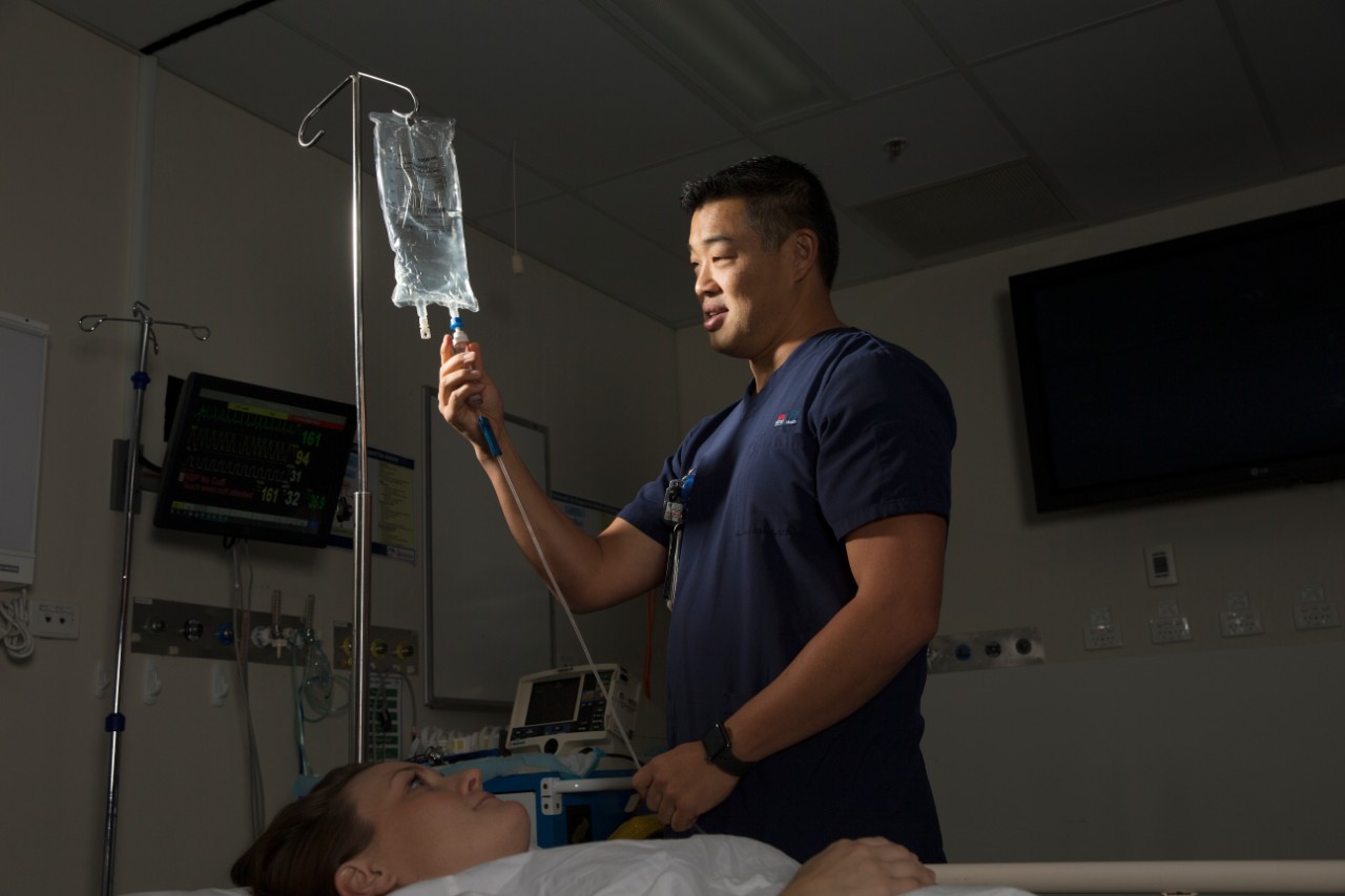 John Won with patient