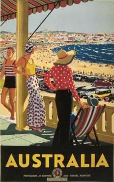 Vintage bondi beach poster