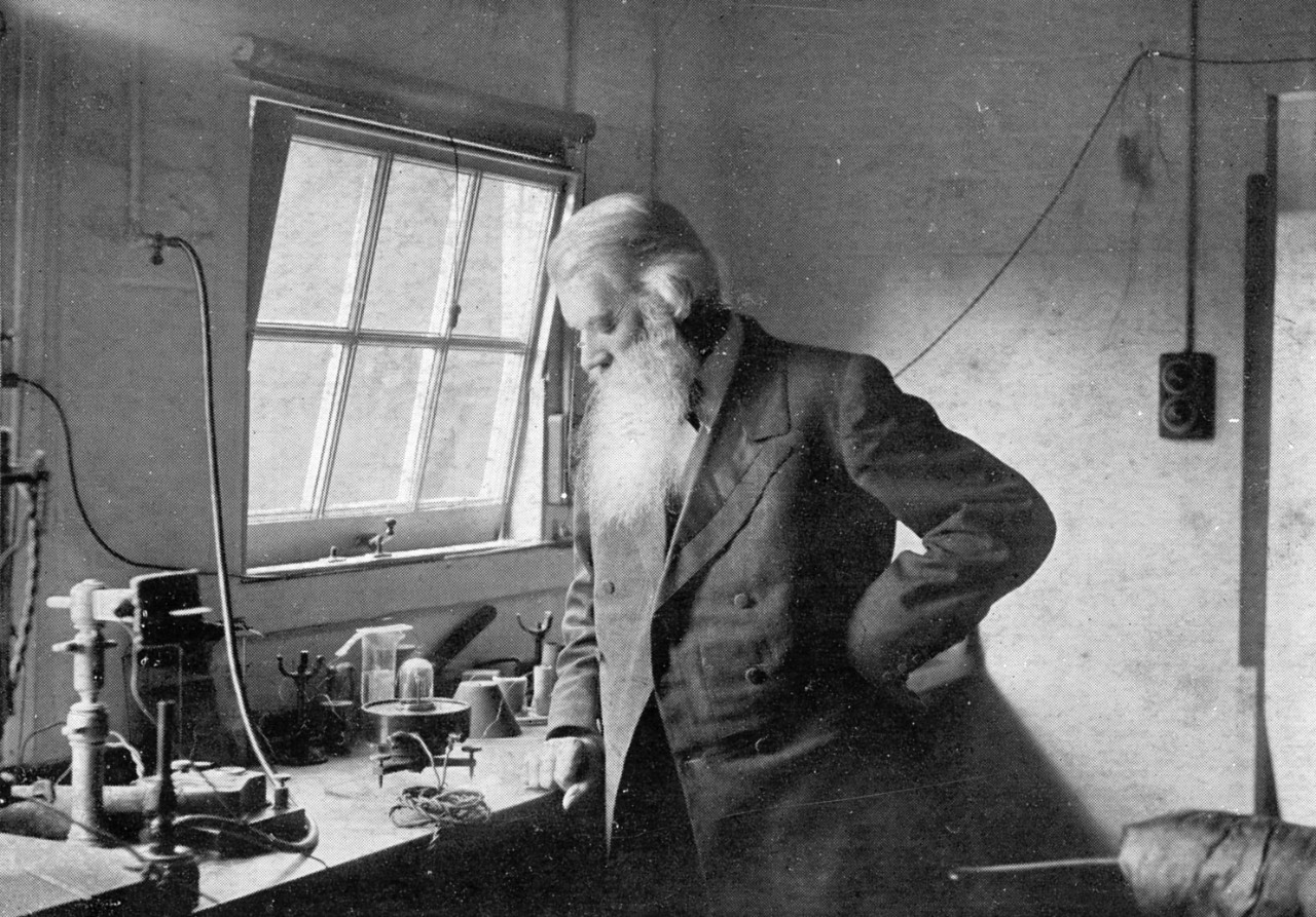 Joseph Swan in his workshop