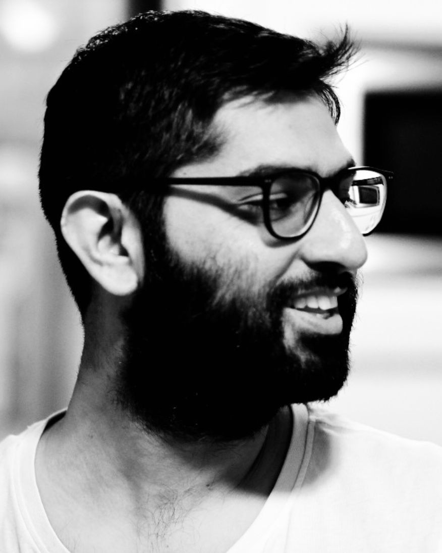 Black and white close up of Dr. Muhammad A. Kavesh