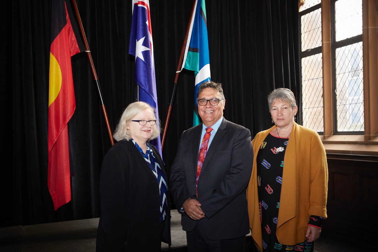 Photo of Professor Philippa Pattison, AO Professor Shane Houston and 