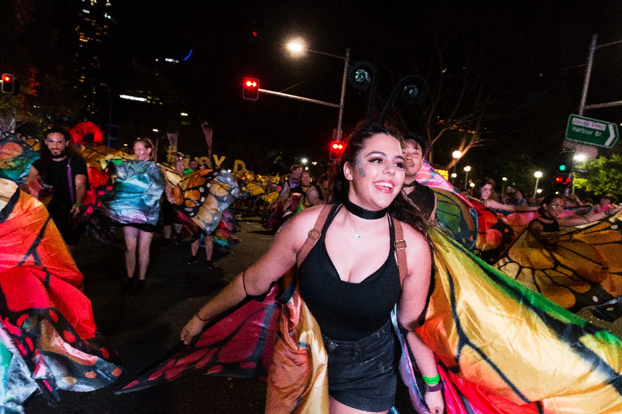 University community celebrating Mardi Gras