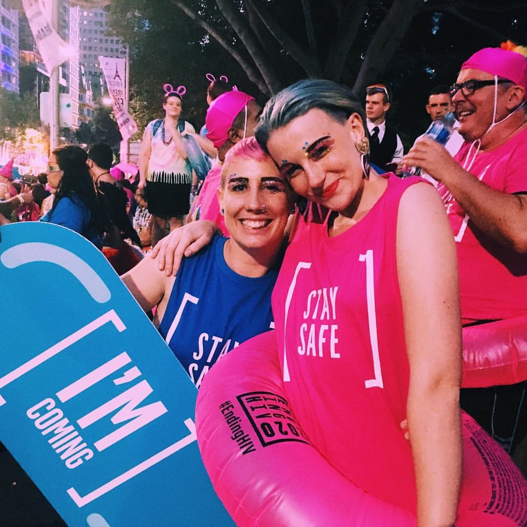 Lucy Watson marching at the parade