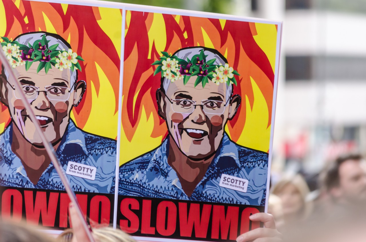 A cartoon of Scott Morrison.