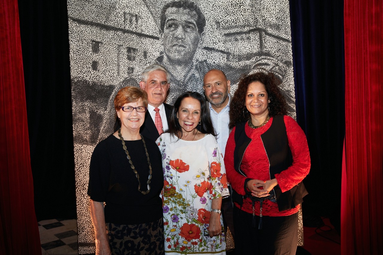 A photo of the panel, with Dr Perkins' wife Eileen