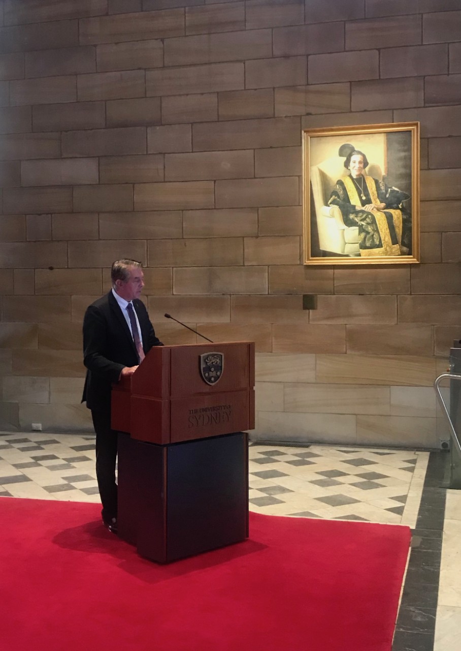 Minister Ray Williams speaking at the ceremony.