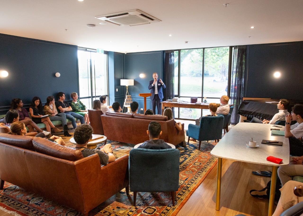 University of Sydney's Deputy Vice Chancellor (Research( Professor Duncan Ivison addressing to the SIP participants inside St Paul's College.
