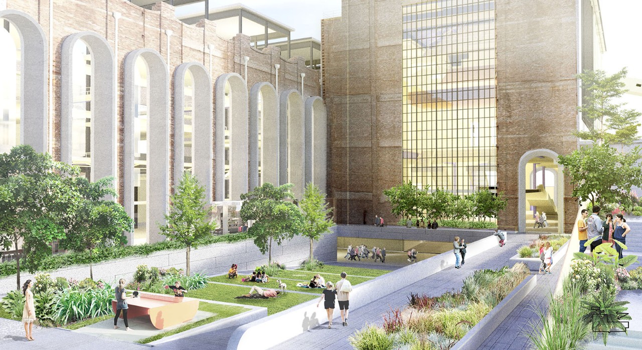 Master of Architecture student Andrew Hogan’s vision for Sydney’s White Bay Power Station - ‘Link’, a sustainable energy storage facility, and a waste and water treatment plant to recycle city waste for reusable resources, also incorporating a transport hub and public plaza.