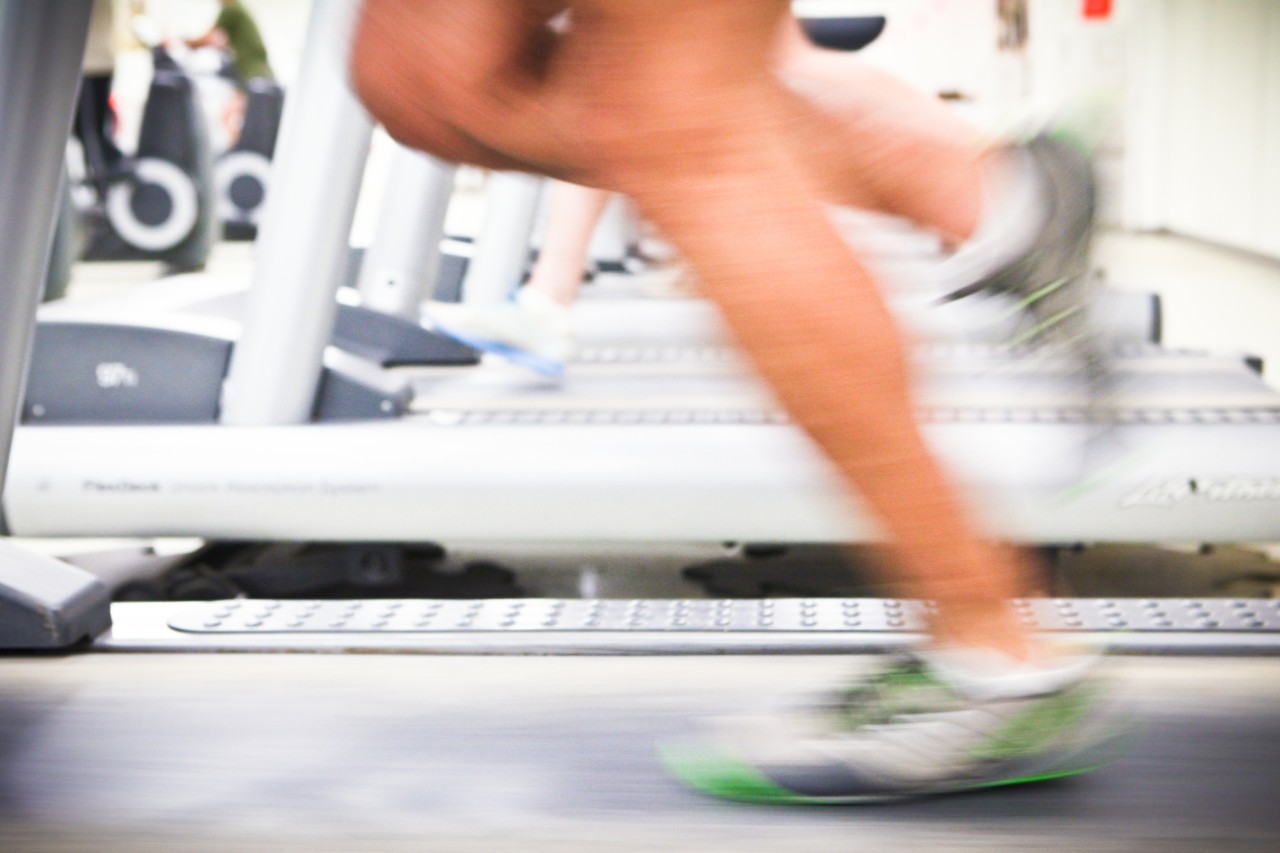 Man running on treadmill