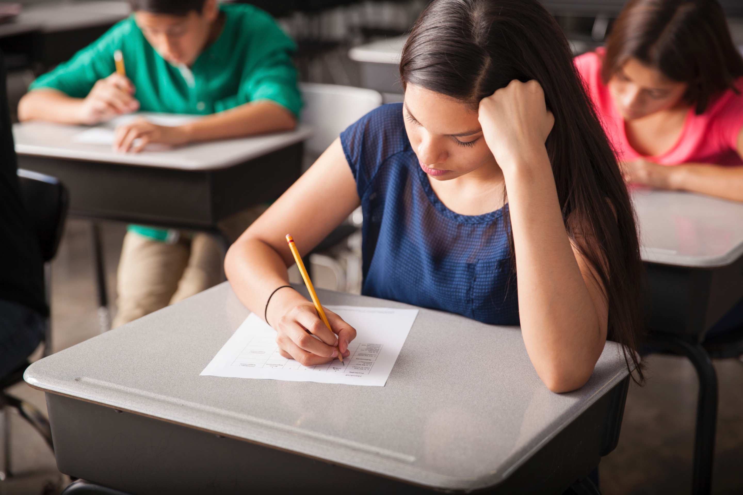 Student sitting an exam