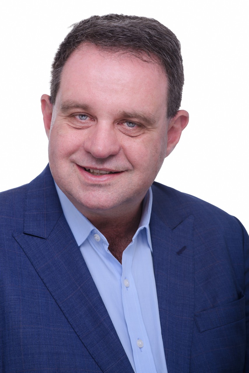 a man in a blue suit