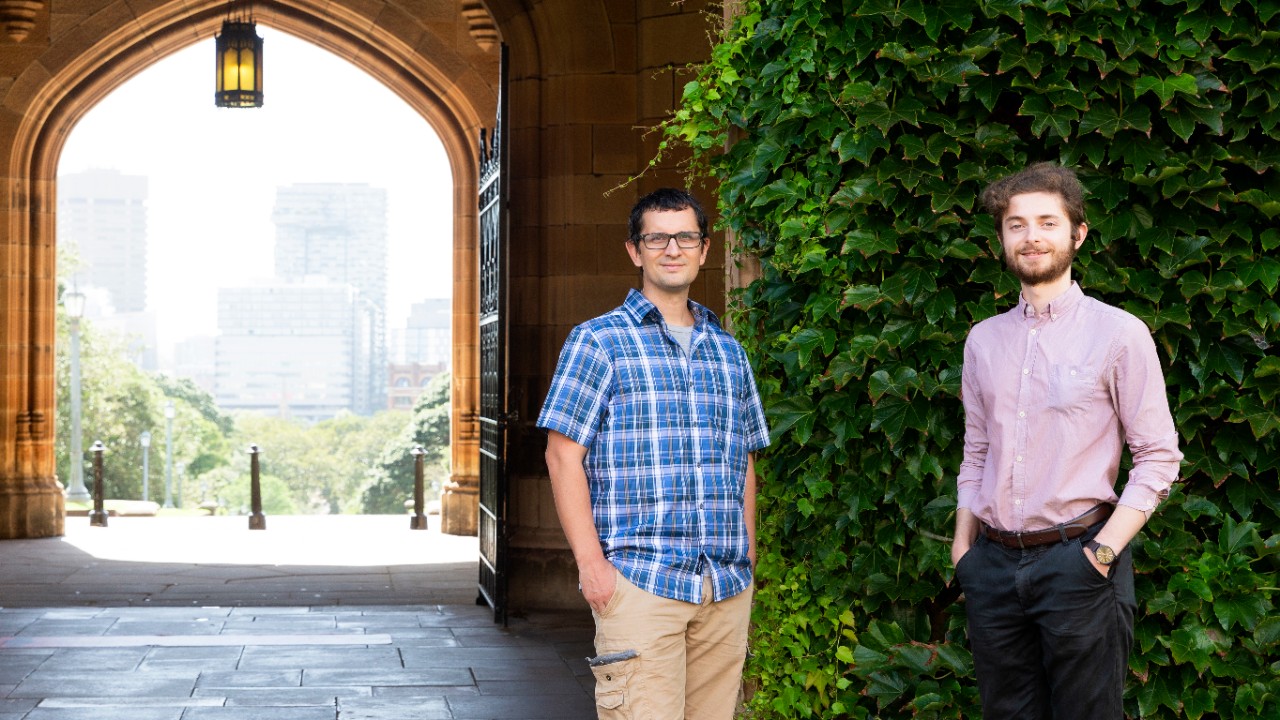 Eric Hester (right) with his PhD supervisor Dr Geoffrey Vasil. Photo: Louise Cooper