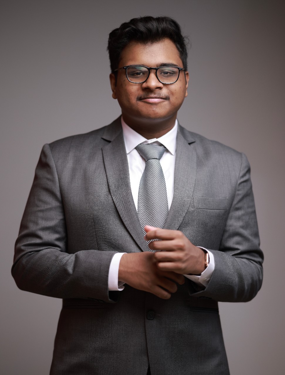 Young man wearing suit