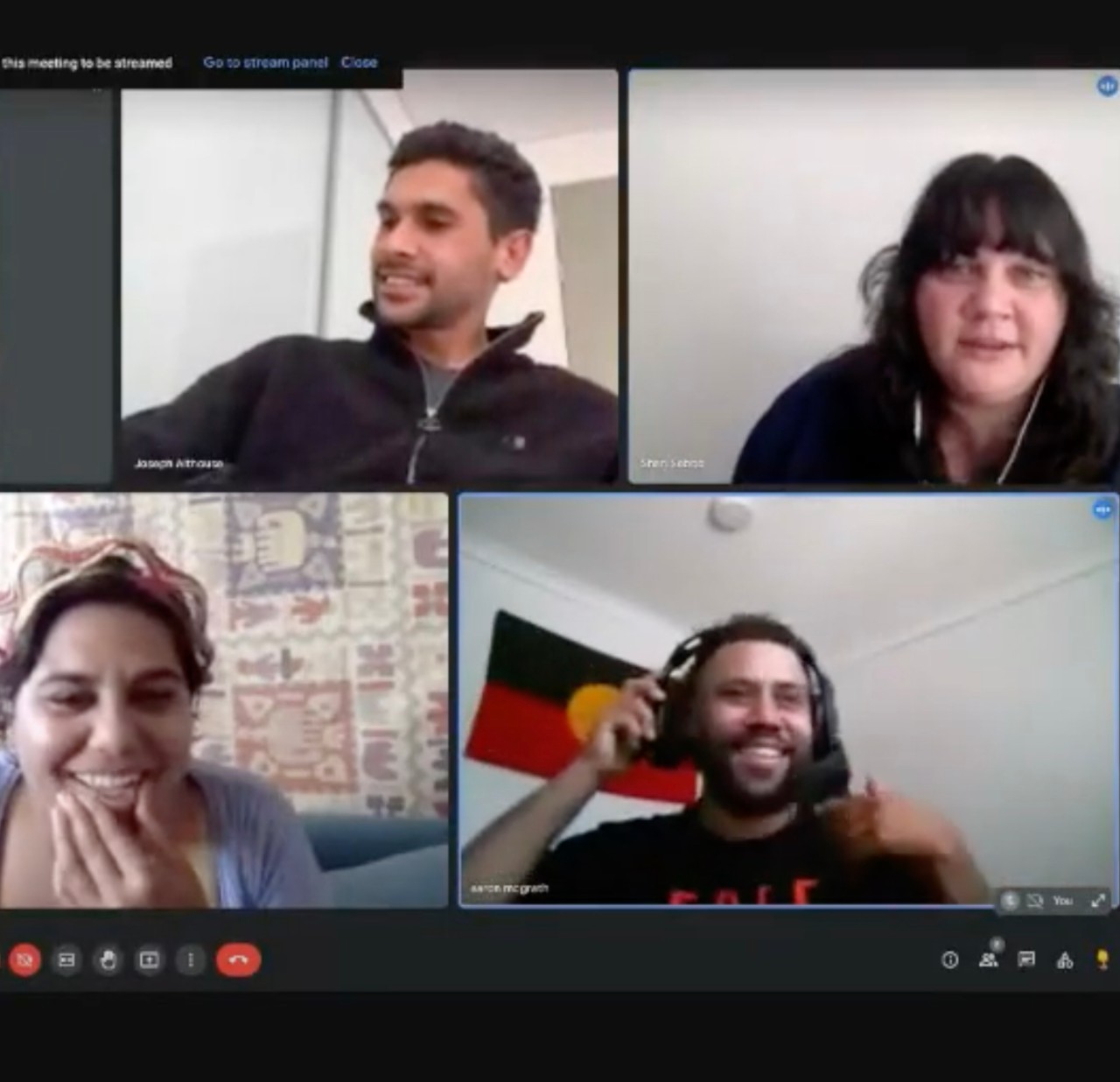 photos of actors in a Zoom session