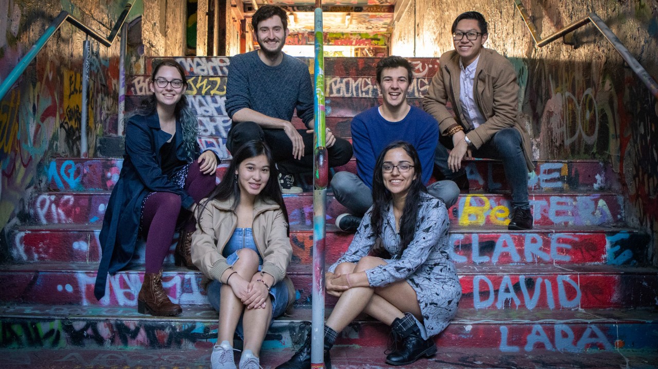 The FilterPhytes team (from left): Eloisa Bennetts, Donna Win, Oliver Hubbard, Andreas Orsmond, Kavya Mathur, Anh Tu Quang Lam.