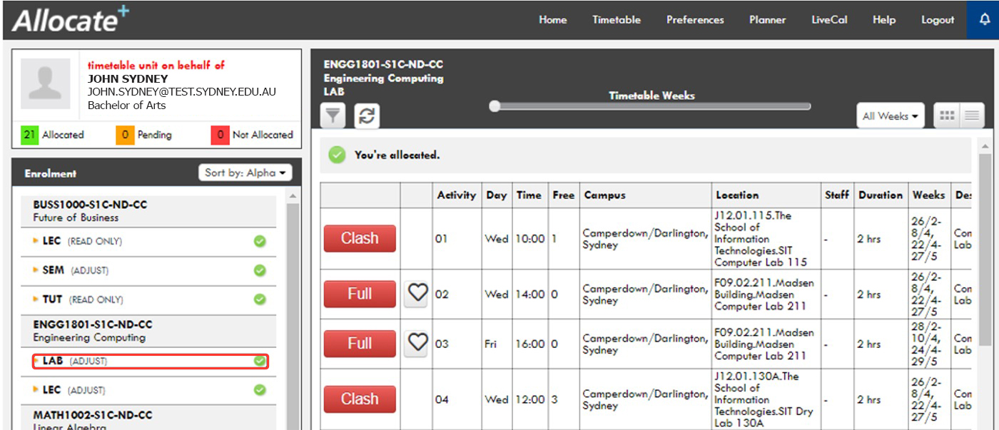 Screenshot showing where to find units that can be swaped
