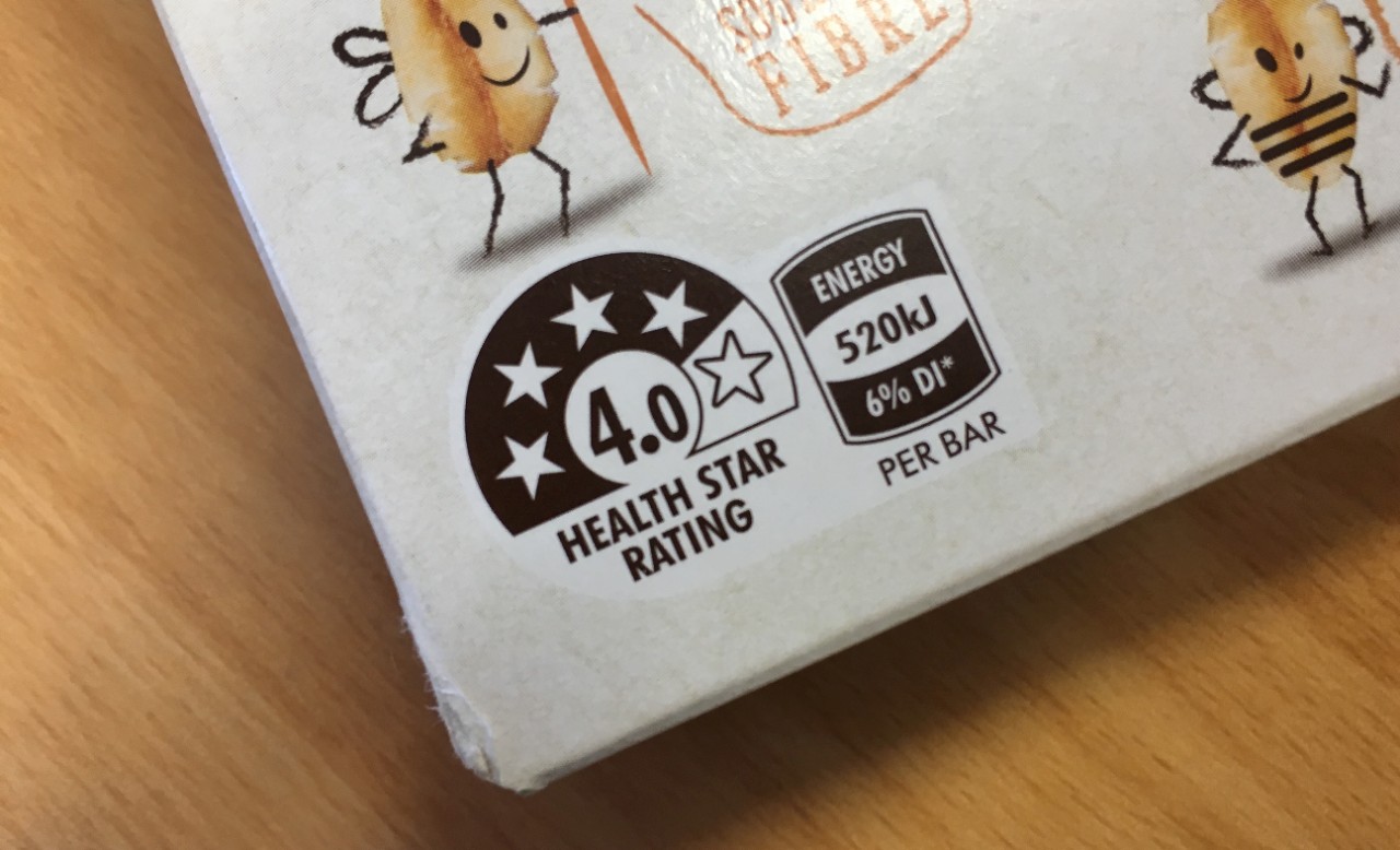 A food star rating info panel