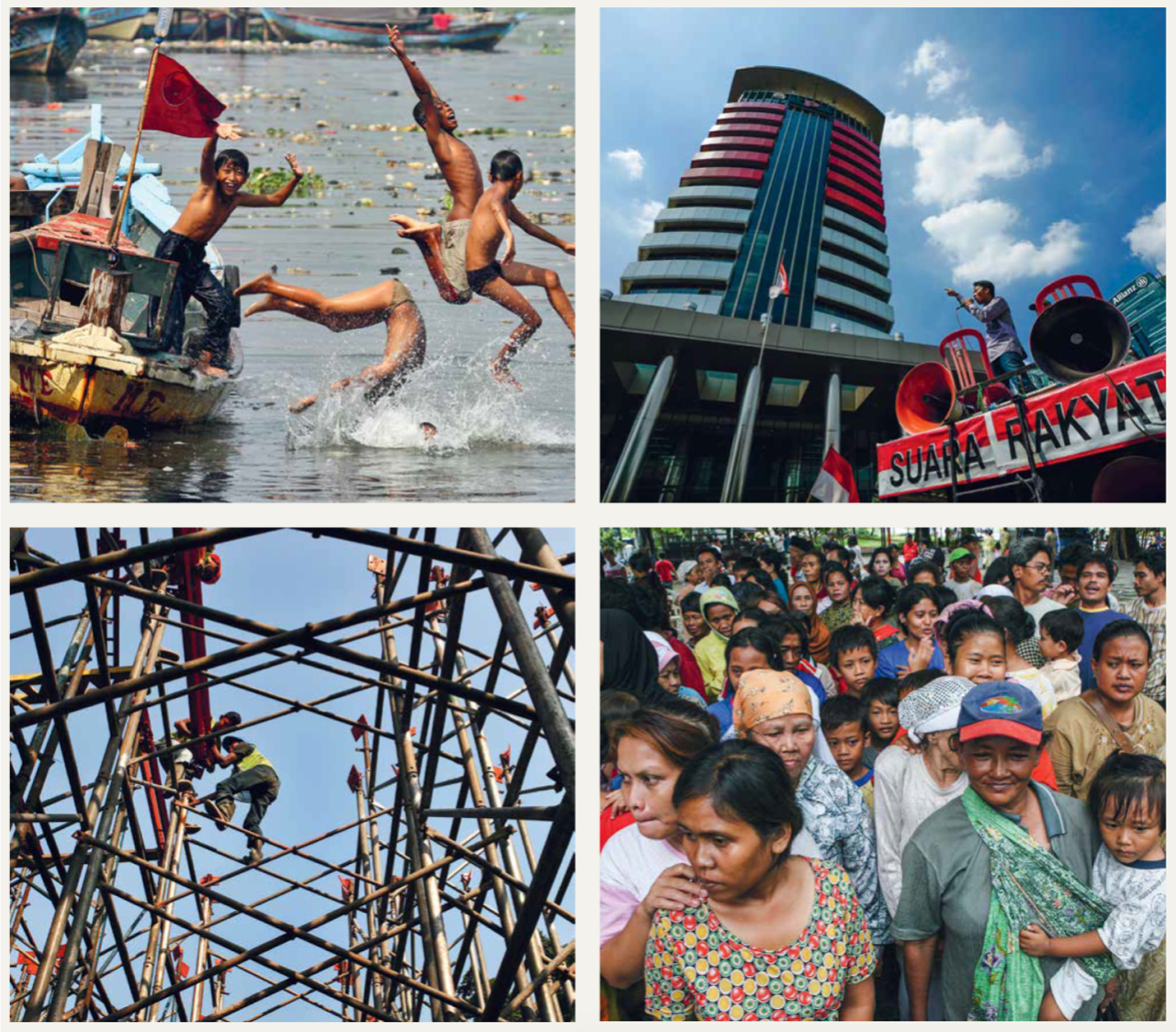 A collage of images of Indonesia