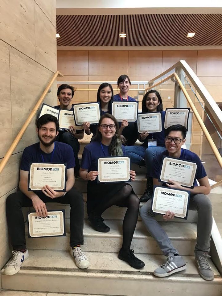The winning team members in San Francisco with their awards.